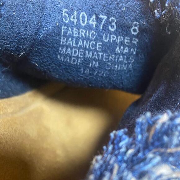 Minnetonka York Wedge Sandals Size 8 Blue Denim Cork Fringe Heels Open Toe Boho - Picture 7 of 8